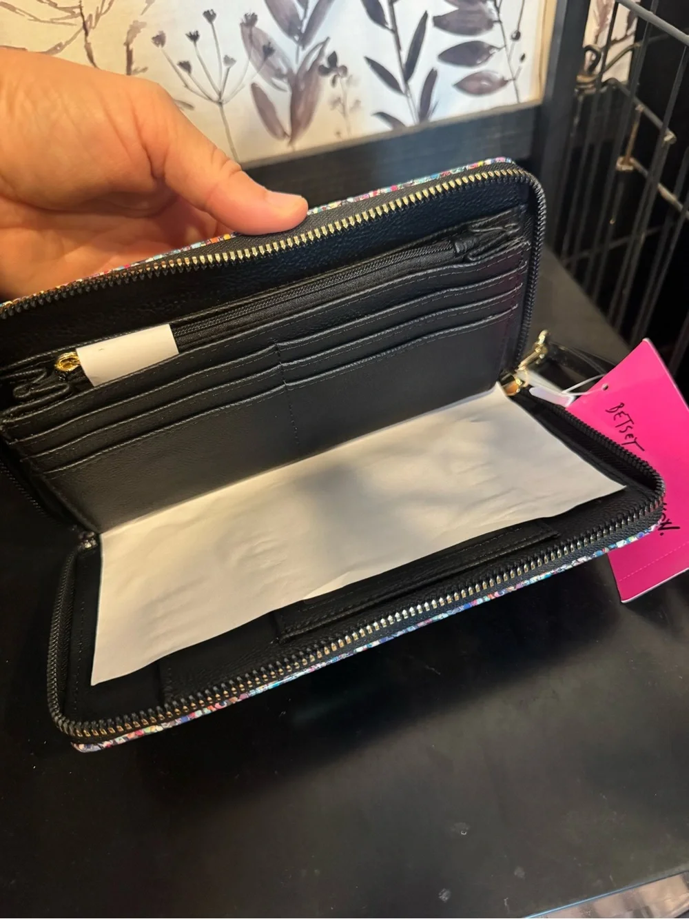 Betsey Johnson Multicolor Glitter Wristlet Clutch